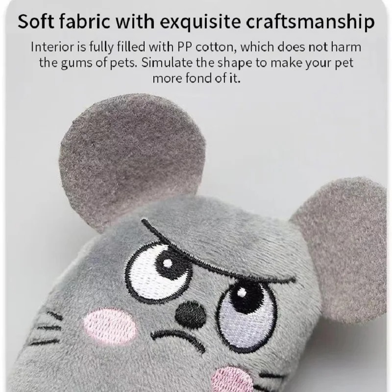 Catnip Interactive Plush Mouse - Urocze zabawki dla kotów, zabawne interaktywne