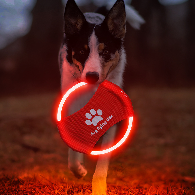Flying Disc Dog Training Toy - Świecący dysk dla psa LED, zabawka