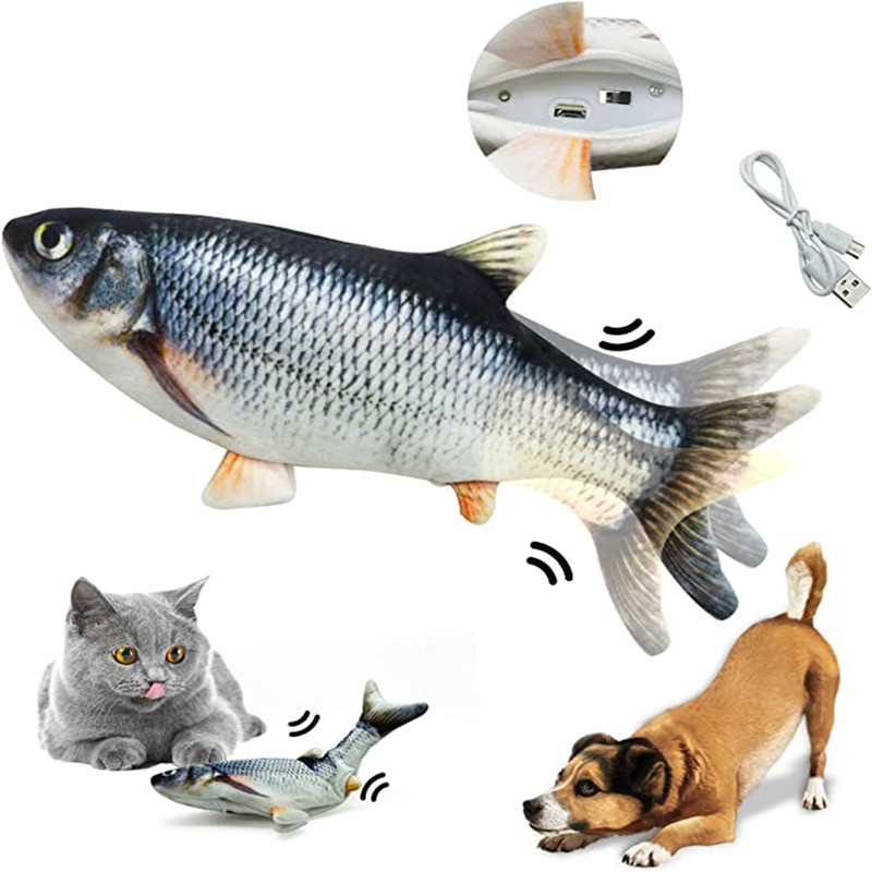 Electric Floppy Fish Dog Toy - Zabawki dla kota Ryba Ładowarka USB