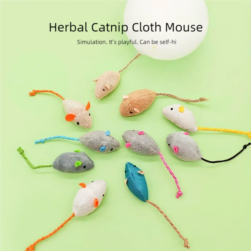 Catnip Interactive Plush Mouse - Zabawka dla kota z kocimiętką, myszki,