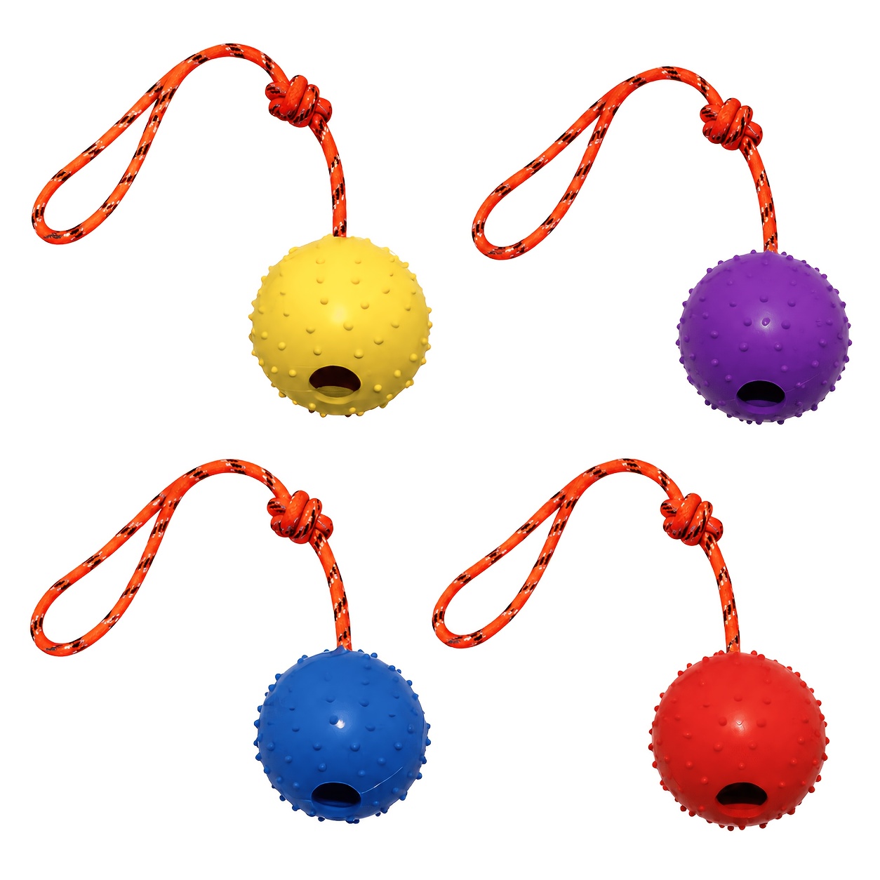 Dog Rope Toy Aggressive Chewers - 2-pak wytrzymałych gumowych piłek dla psów
