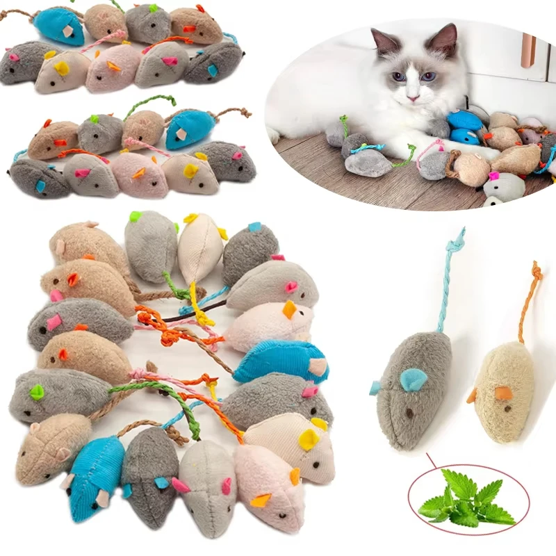 Catnip Interactive Plush Mouse - 5 szt. Zabawki dla kota w