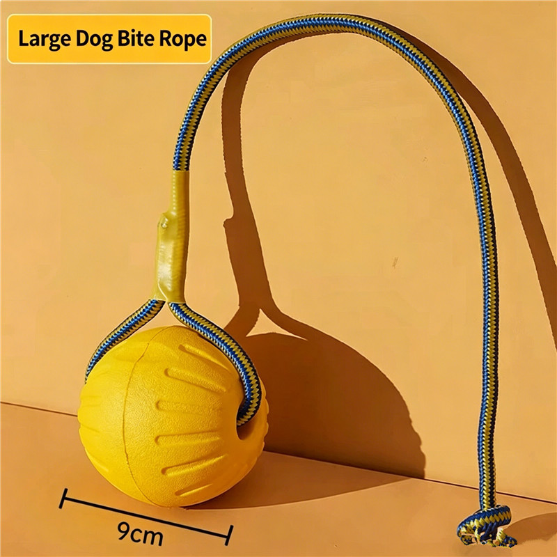 Indestructible Dog Chew Toy - Interaktywna piłka dla psa ze sznurkiem,