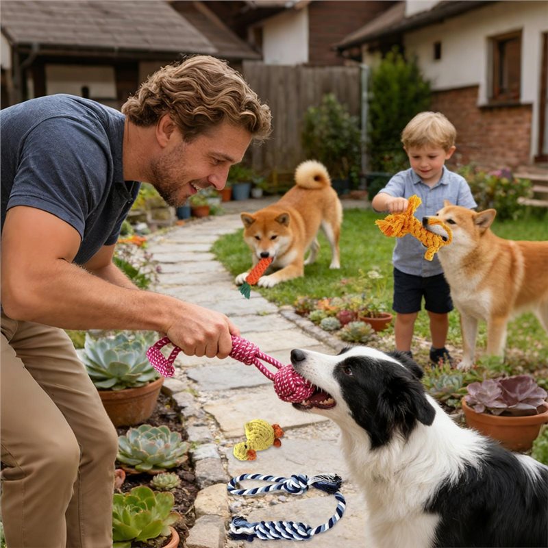 Sznurki dla psów 6 sztuk baweł – Dog Rope Toy Aggressive Chewers recenzja i cena