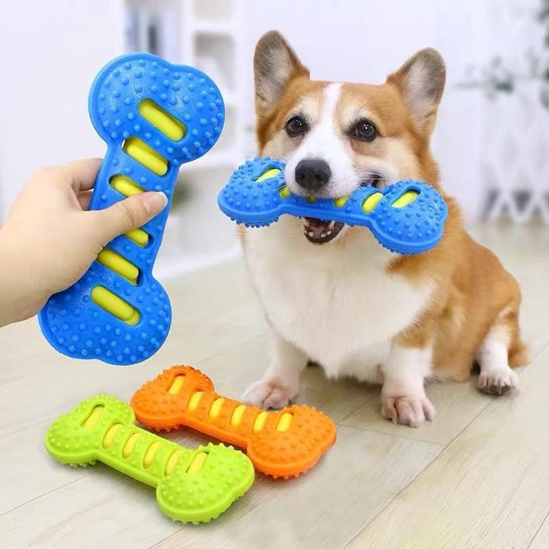 Wytrzymała gumowa zabawka dla  – Teeth Cleaning Dog Chew Bone recenzja i cena