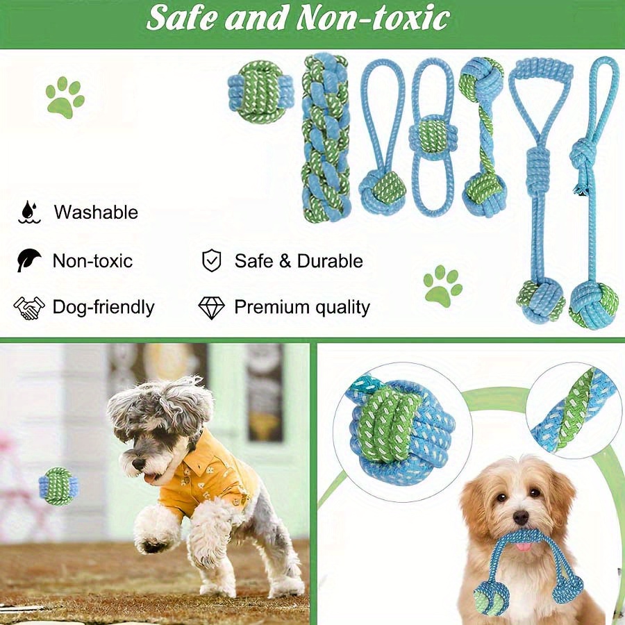 7 szt. Interaktywnych zabawek  – Dog Rope Toy Aggressive Chewers recenzja i cena